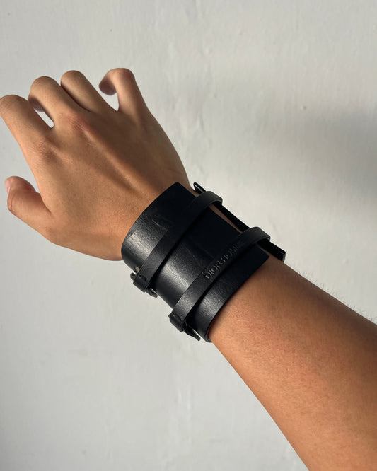 DIOR HOMME SS2004 "STRIP" LEATHER CUFF