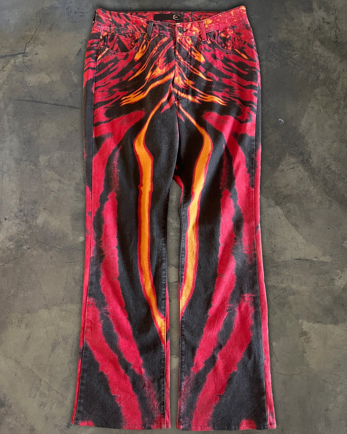 JUST CAVALLI SS2002 RED EVIL HALLUCINATION PANTS