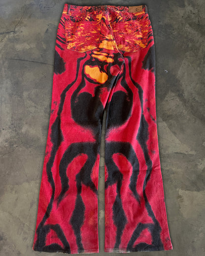 JUST CAVALLI SS2002 RED EVIL HALLUCINATION PANTS