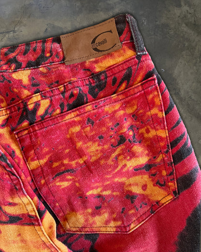 JUST CAVALLI SS2002 RED EVIL HALLUCINATION PANTS