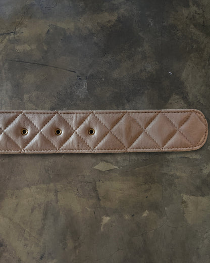 CHANEL BEIGE GRISÉ QUILTED LAMBSKIN BELT
