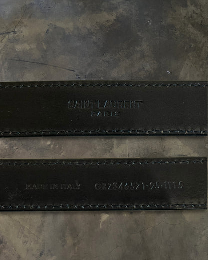 SAINT LAURENT CAMO SUEDE WESTERN BELT