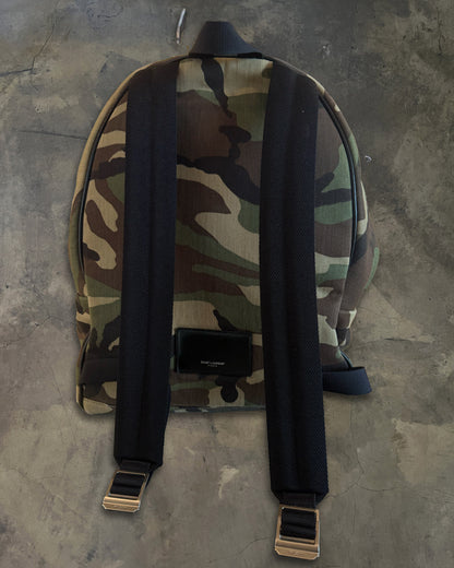 SAINT LAURENT CAMO STUDDED BACKPACK
