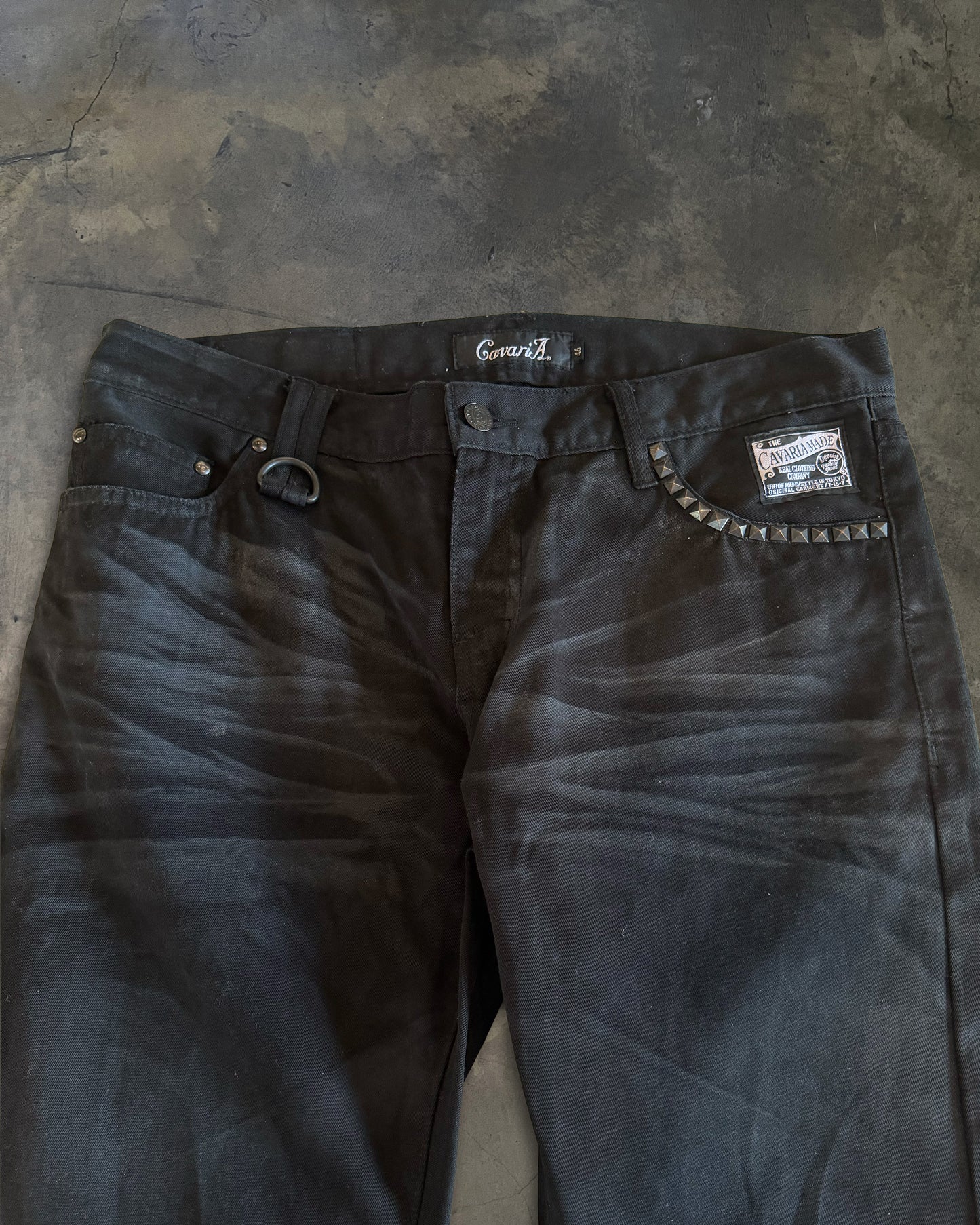 CAVARIA BLACK FADED FLARED DENIM