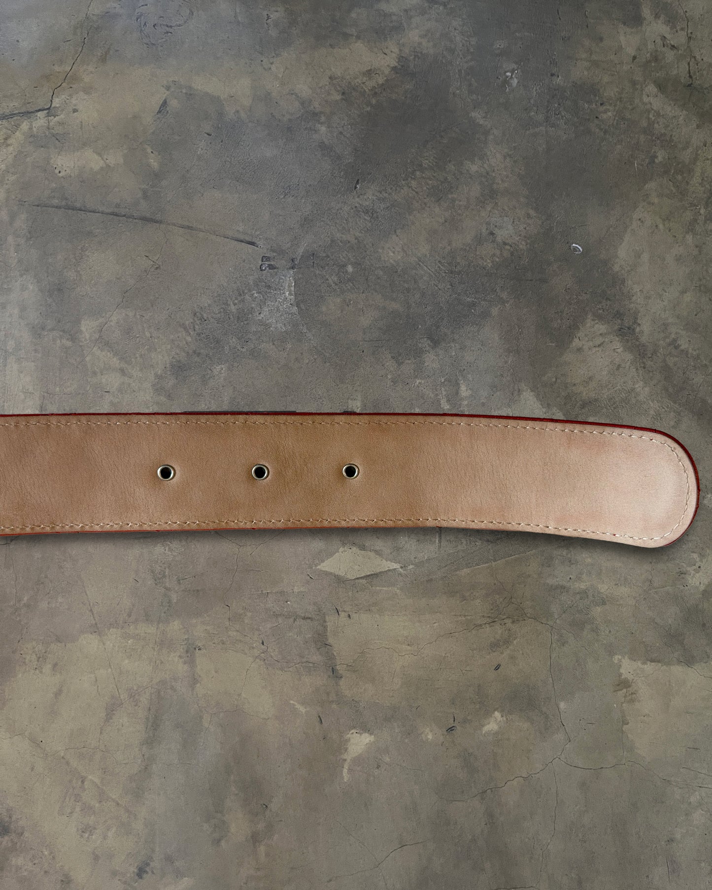 CHANEL PIRU RED QUILTED CC BELT