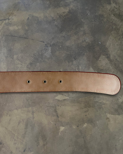 CHANEL PIRU RED QUILTED CC BELT