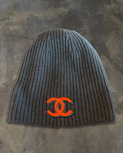 CHANEL WOOL CASHMERE CC LOGO BEANIE
