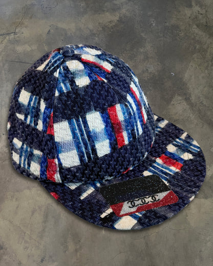 CHANEL 2000'S LOGO APPLIQUÉ FLAT BRIMMED BASEBALL CAP