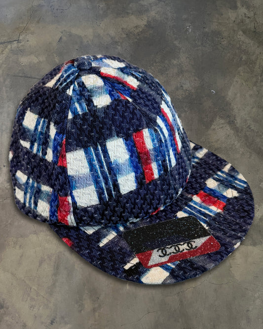 CHANEL 2000'S LOGO APPLIQUÉ FLAT BRIMMED BASEBALL CAP