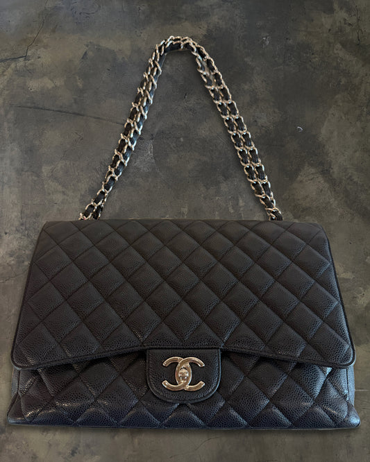 CHANEL 2011 CAVIAR MAXI DOUBLE FLAP BAG
