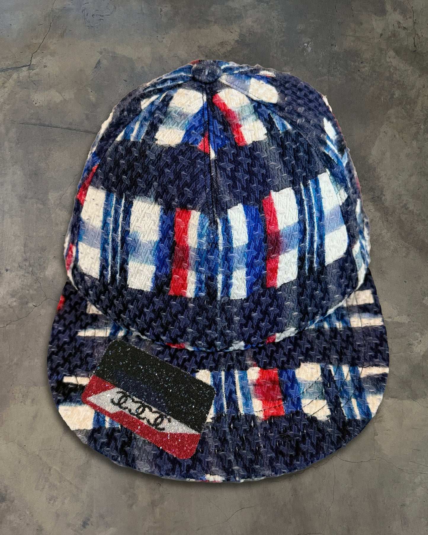 CHANEL 2000'S LOGO APPLIQUÉ FLAT BRIMMED BASEBALL CAP