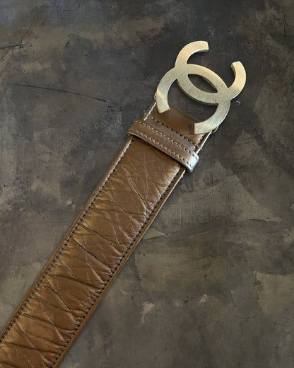 CHANEL BRONZE LAMBSKIN CC BELT