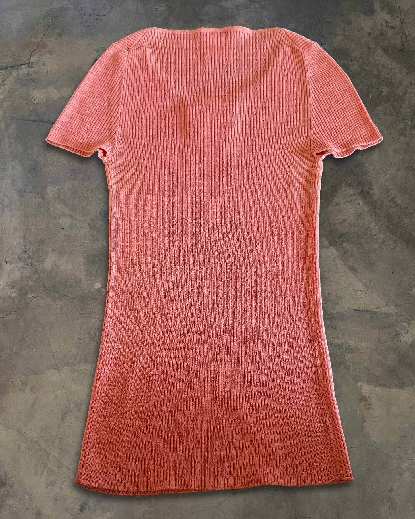 CHANEL SS2009 PEACH RIB KNIT TOP