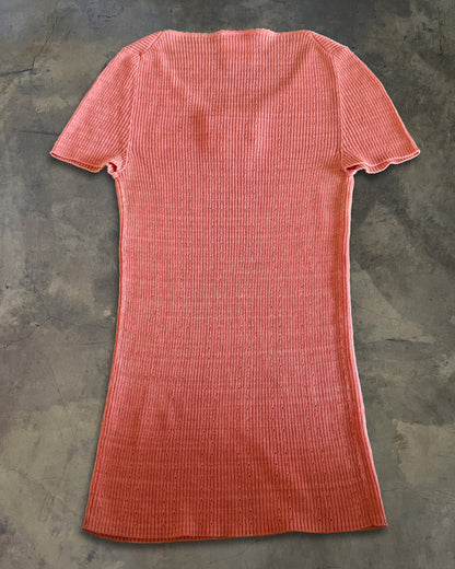 CHANEL SS2009 PEACH RIB KNIT TOP