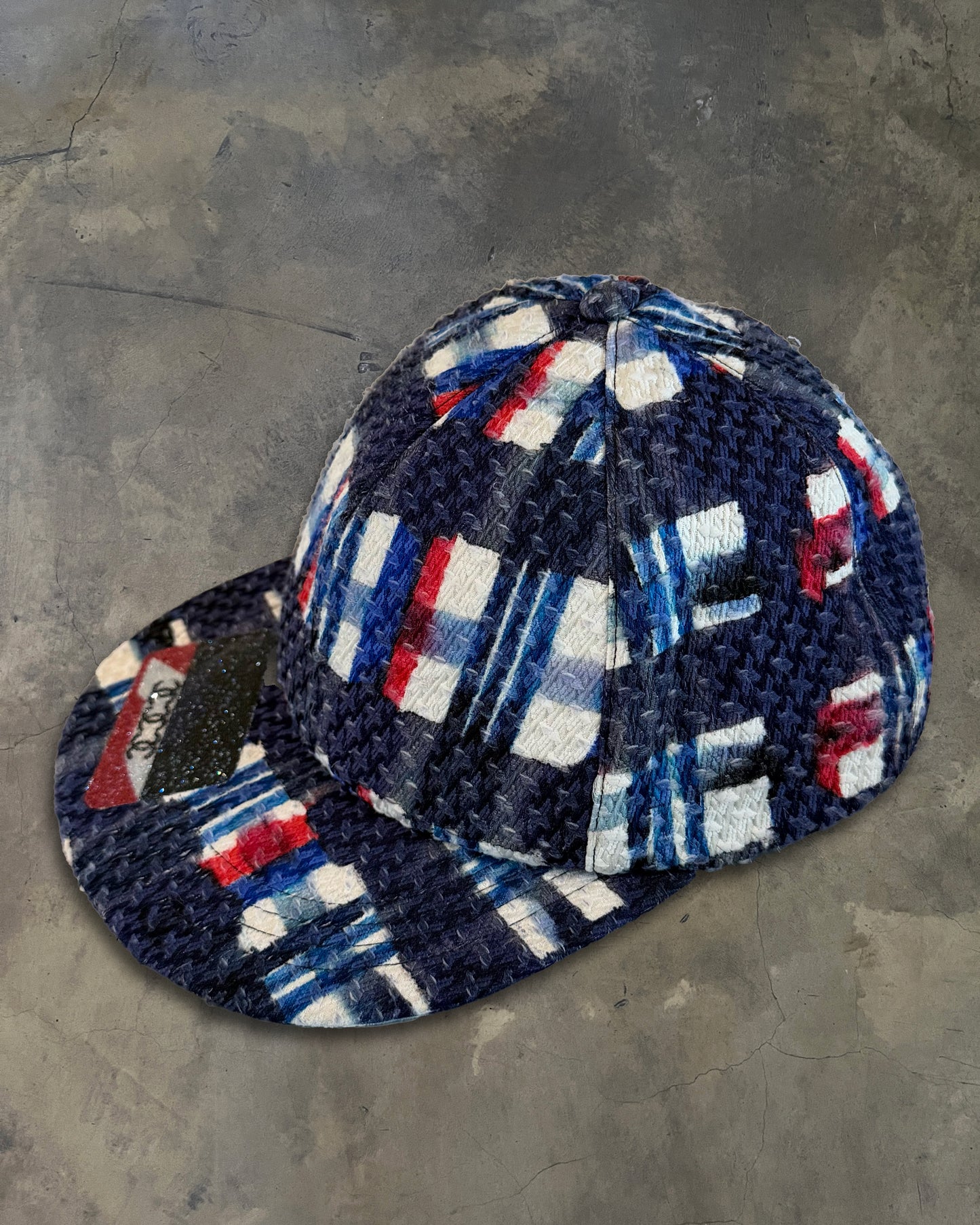 CHANEL 2000'S LOGO APPLIQUÉ FLAT BRIMMED BASEBALL CAP