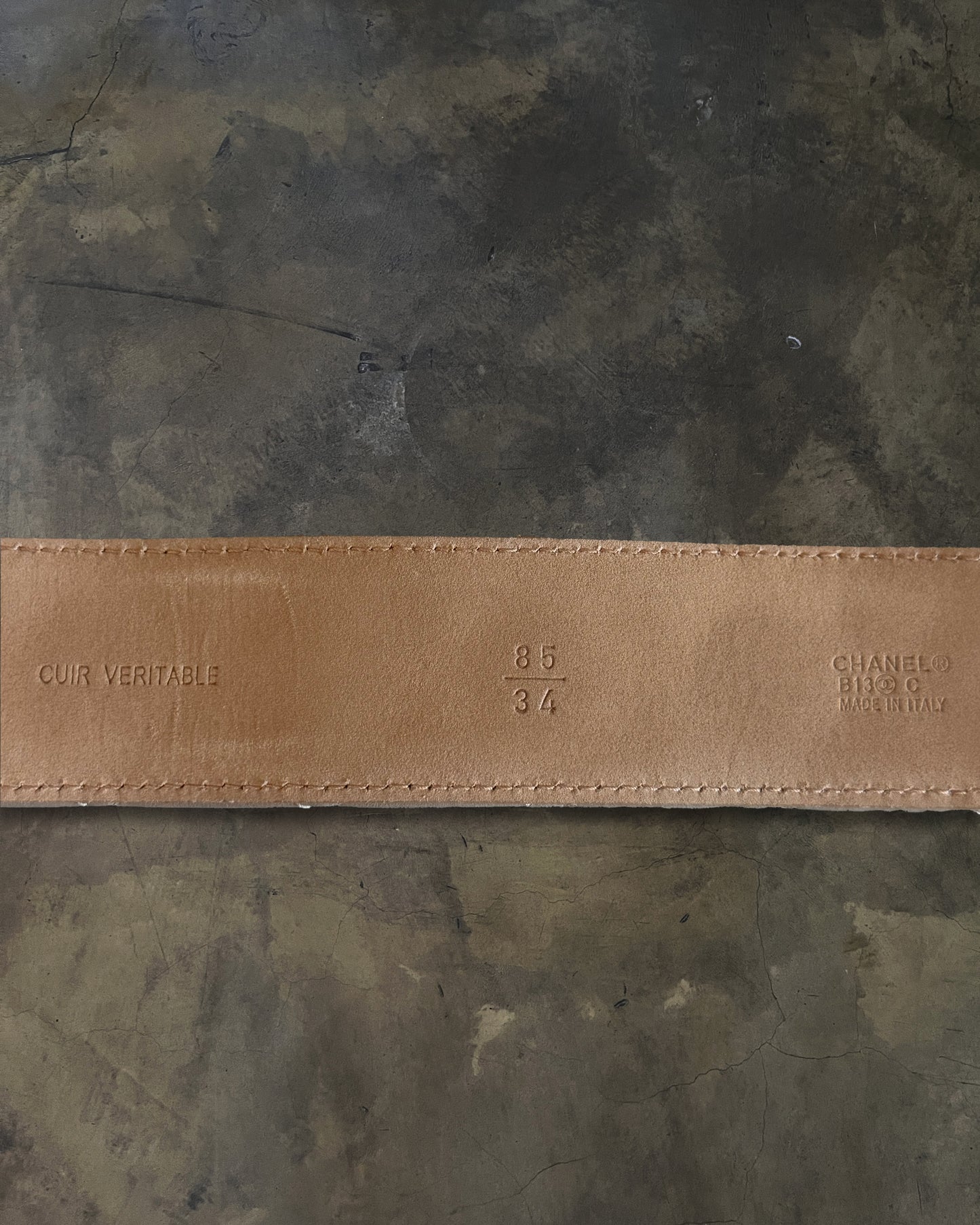 CHANEL BEIGE GRISÉ QUILTED LAMBSKIN BELT