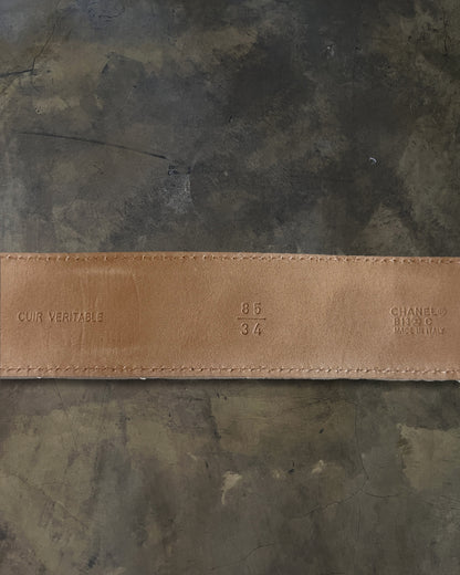 CHANEL BEIGE GRISÉ QUILTED LAMBSKIN BELT