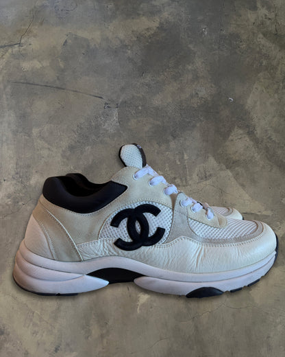 CHANEL MESH SUEDE CALFSKIN CC SNEAKERS