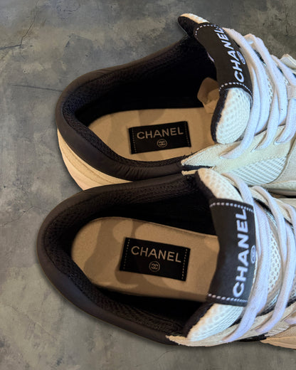 CHANEL MESH SUEDE CALFSKIN CC SNEAKERS