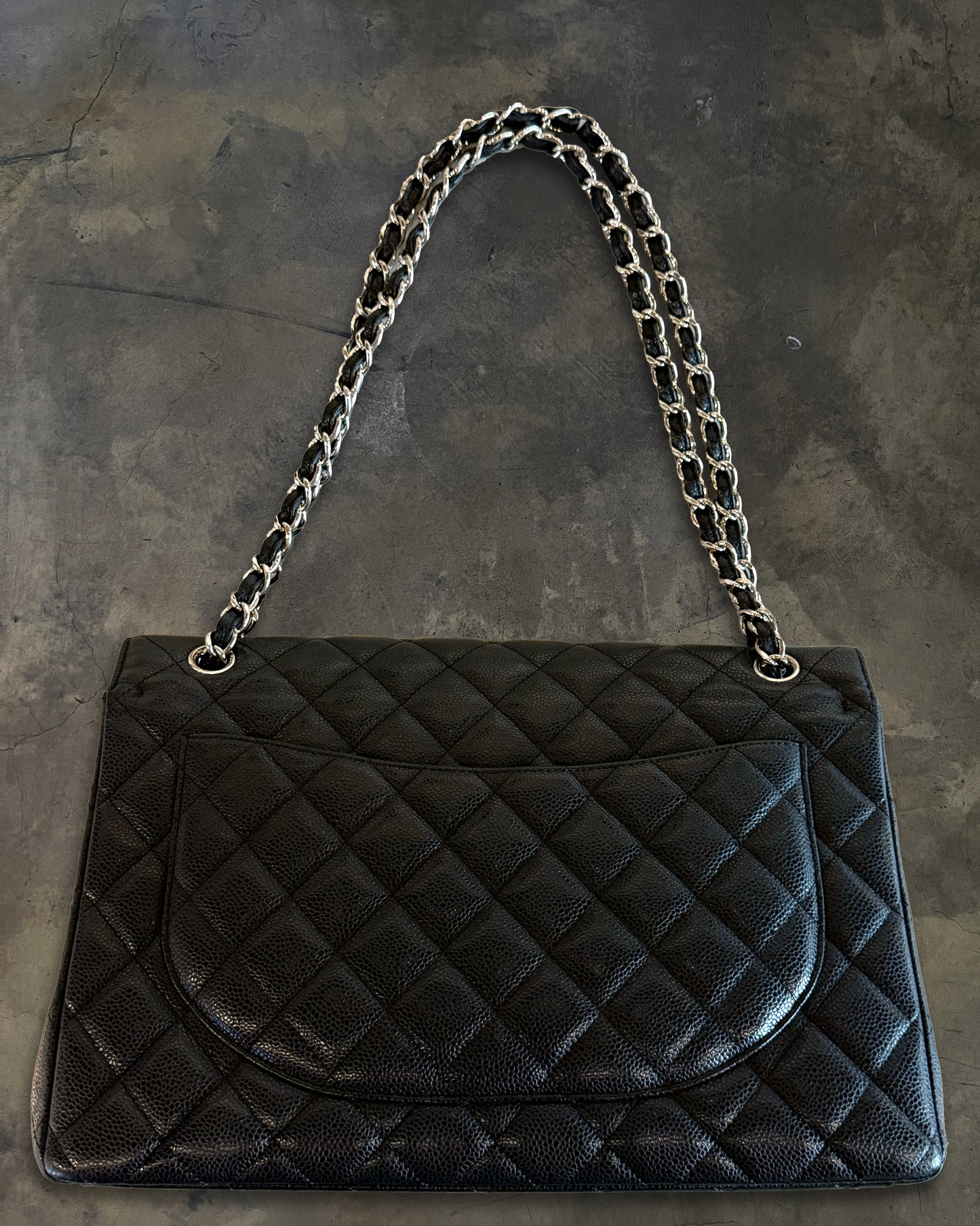 CHANEL 2011 CAVIAR MAXI DOUBLE FLAP BAG