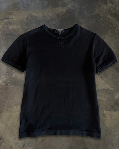 CHANEL SS1994 RUNWAY LOGO EMBROIDERED TEE