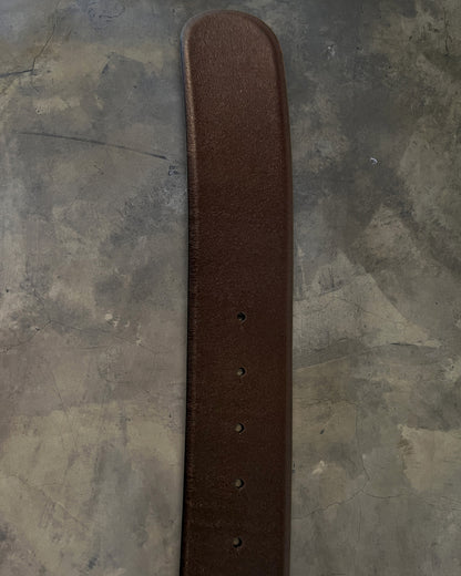 CHANEL BROWN CALFSKIN OVAL CC BELT