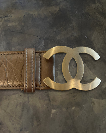 CHANEL BRONZE LAMBSKIN CC BELT