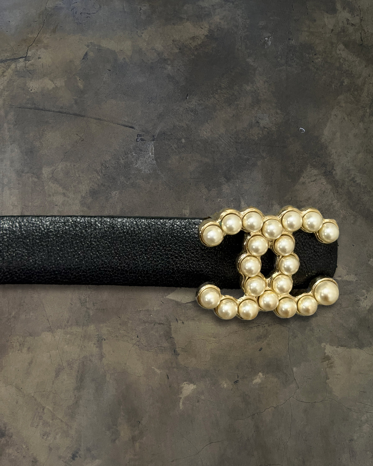 CHANEL 2015 PEARL CC SKINNY BELT
