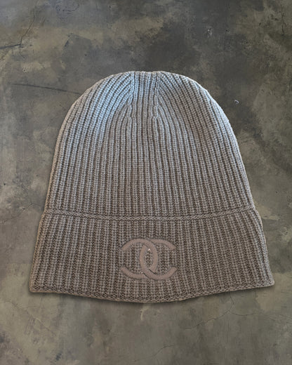 CHANEL WOOL CASHMERE CC LOGO BEANIE