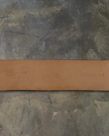 CHANEL PATENT CALFSKIN CC LOGO BELT
