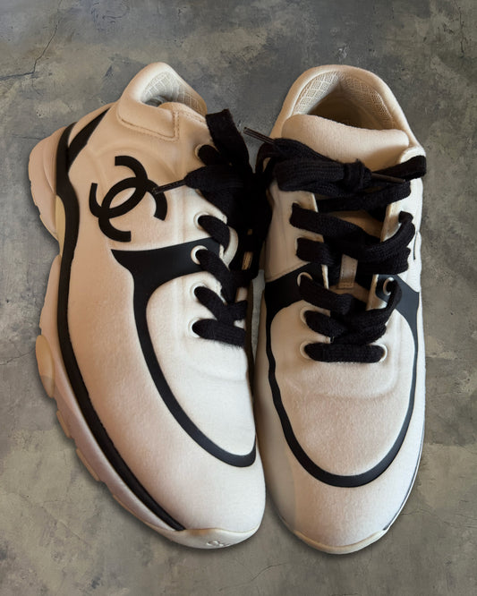 CHANEL NEOPRENE CC LOGO SNEAKERS