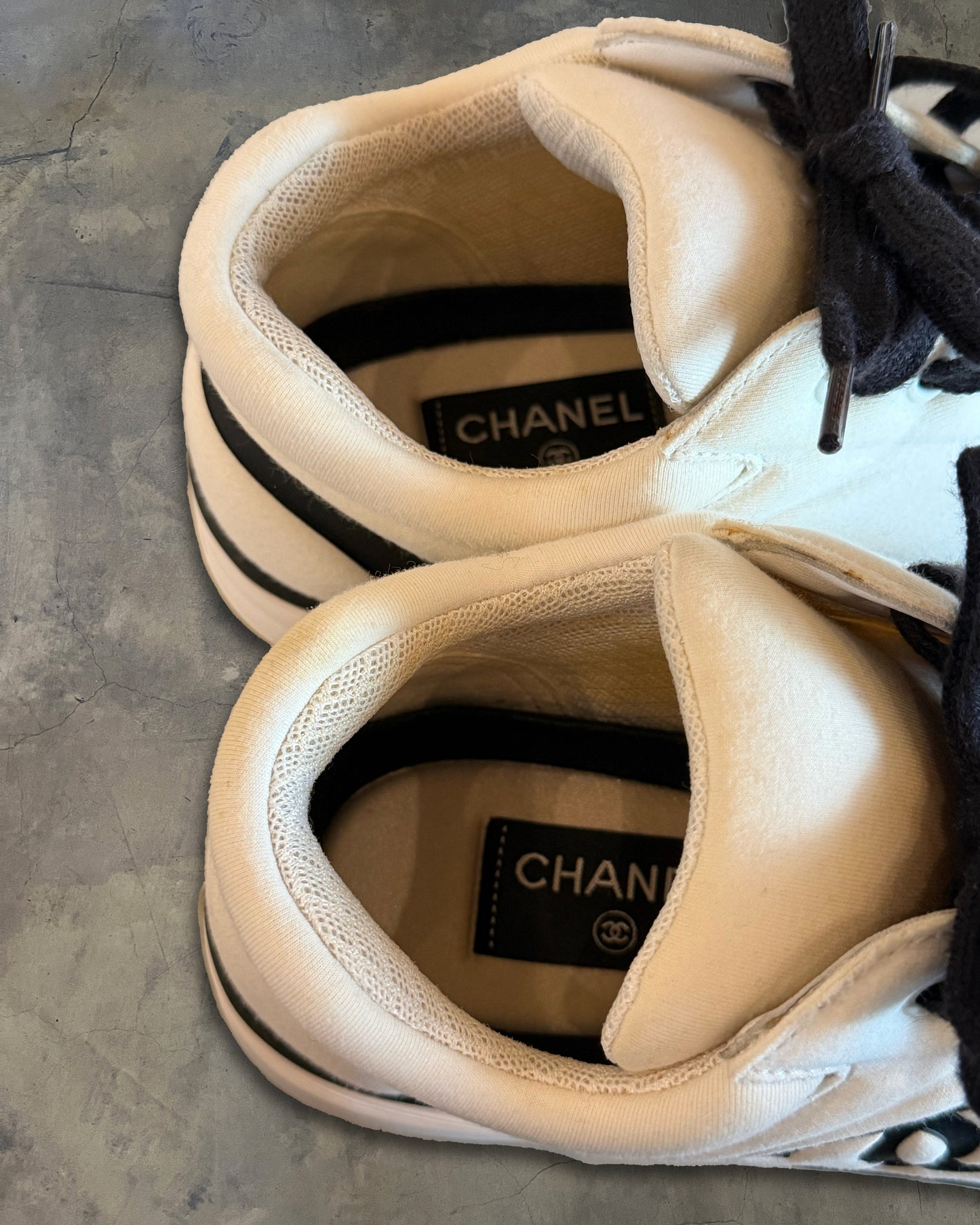 CHANEL NEOPRENE CC LOGO SNEAKERS