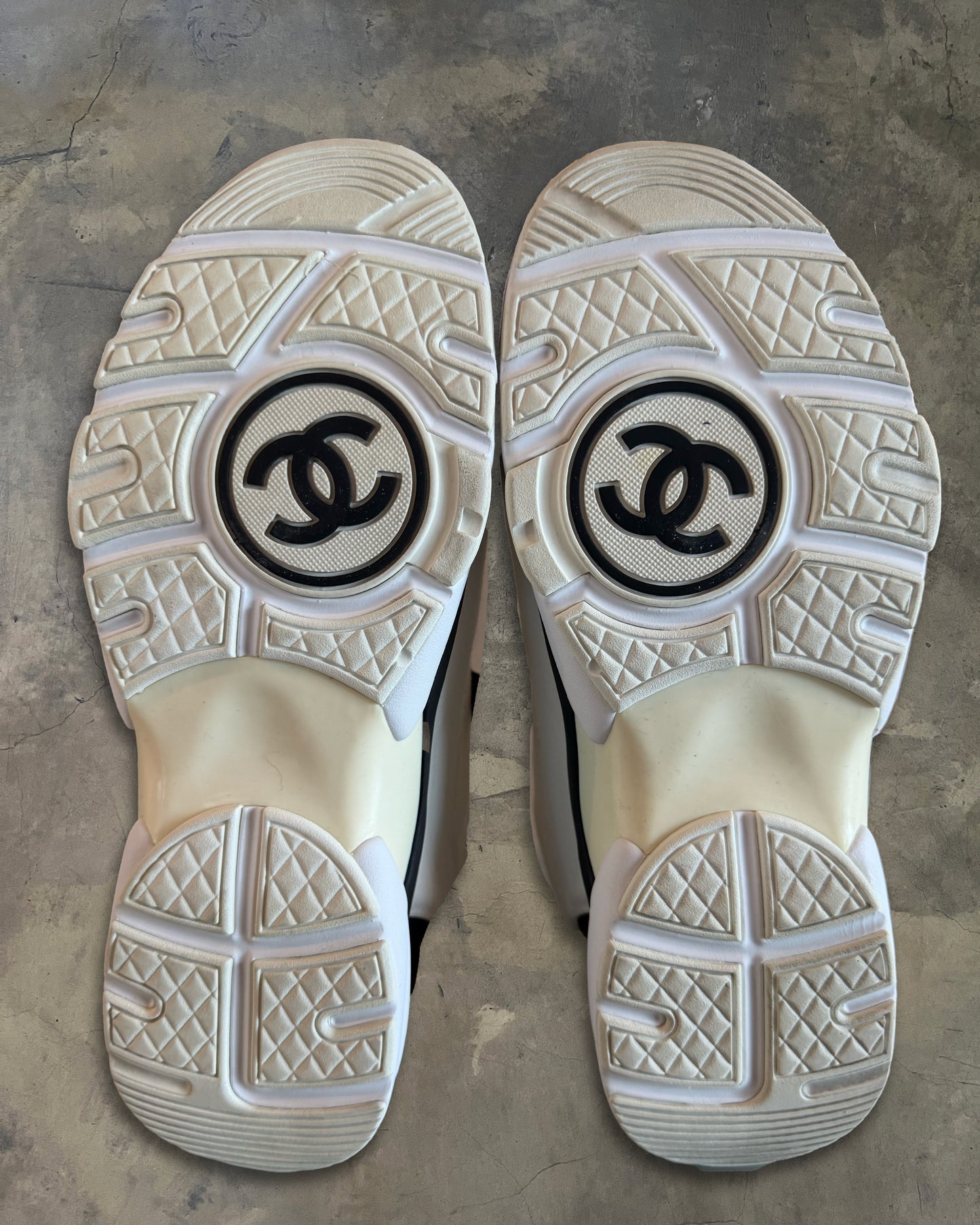 CHANEL NEOPRENE CC LOGO SNEAKERS