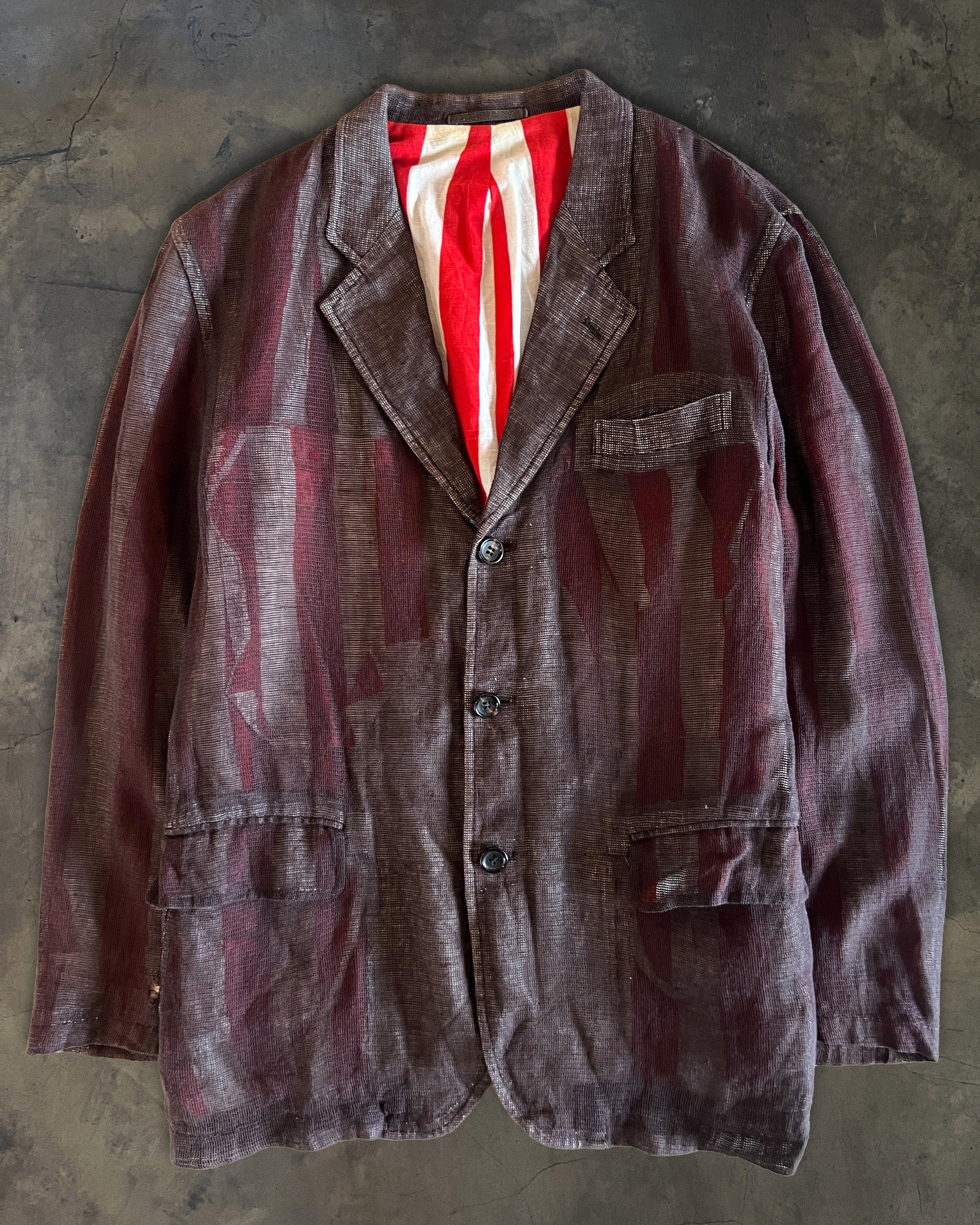 COMME des garçons ジャケット COMME DES GARCONS HOMME 1998 STRIPED BLAZER – glam archive