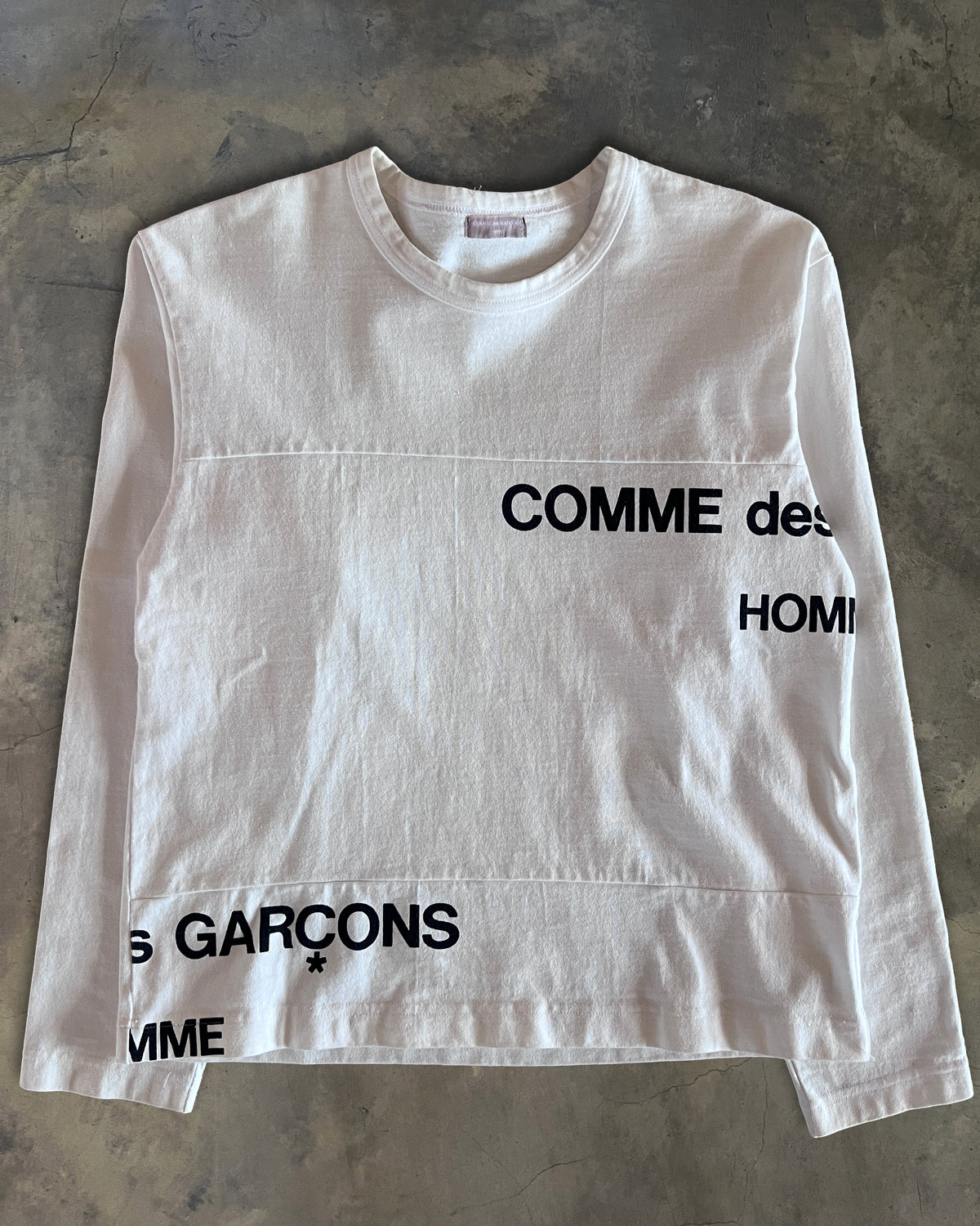 COMME DES GARCONS HOMME AD2001 SPLIT LOGO LONG SLEEVE – glam archive