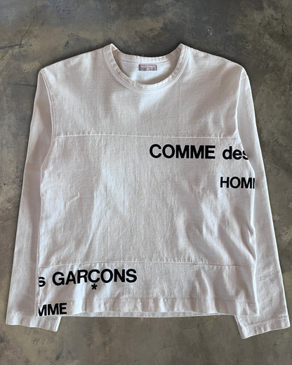 COMME DES GARCONS HOMME AD2001 SPLIT LOGO LONG SLEEVE