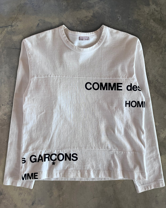 COMME DES GARCONS HOMME AD2001 SPLIT LOGO LONG SLEEVE