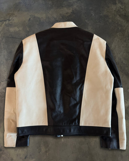 1/1 CELINE SS2022 TWO TONE LEATHER MOTO JACKET