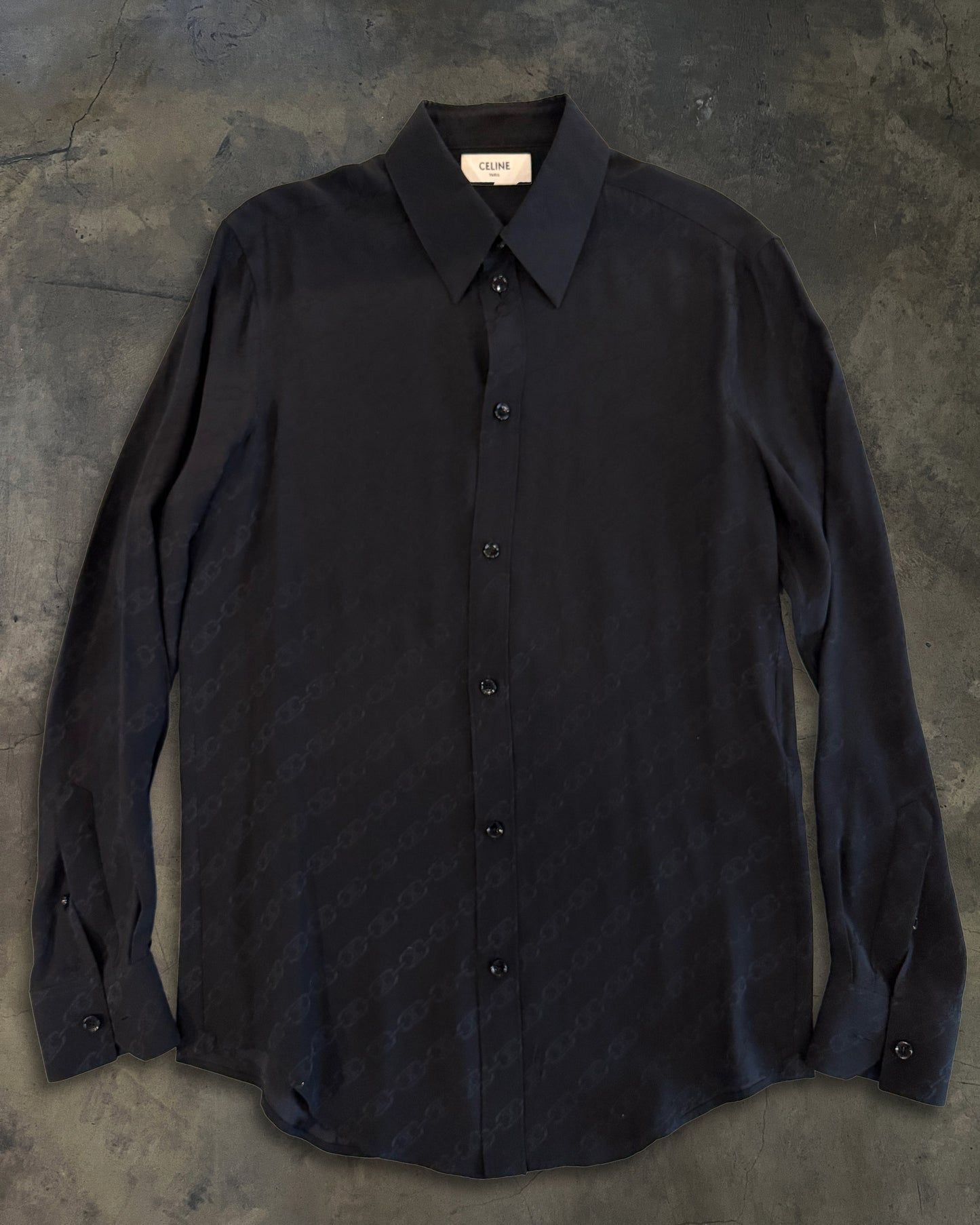 CELINE SS2020 CHAIN LOGO BUTTON UP