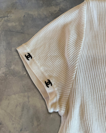 CHANEL SS1996 RIBBED COTTON TOP