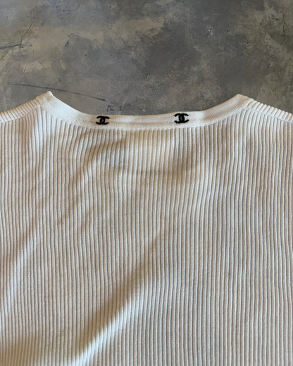 CHANEL SS1996 RIBBED COTTON TOP