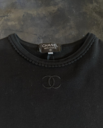 CHANEL SS1994 RUNWAY LOGO EMBROIDERED TEE