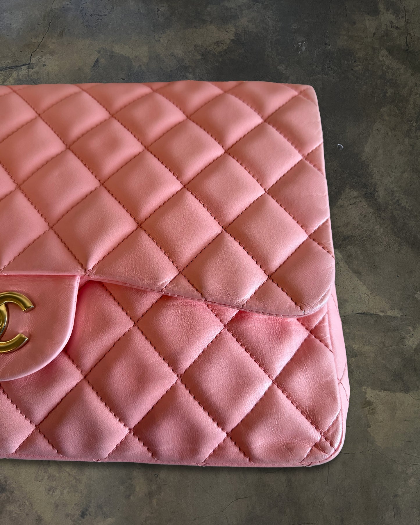 CHANEL 2009 SAKURA PINK QUILTED LAMBSKIN SINGLE FLAP