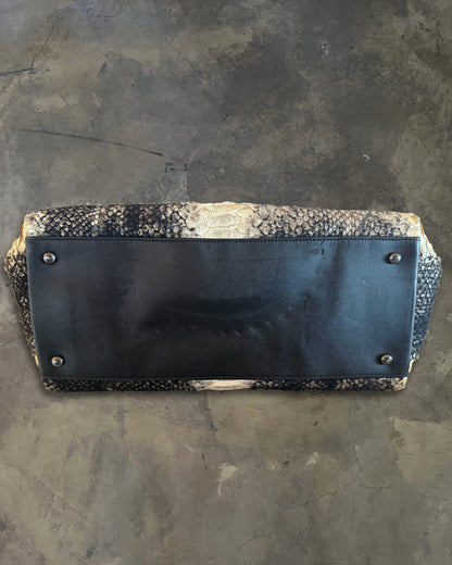 CHANEL 2011 WOOLED PYHTON ZIP SHOULDER BAG