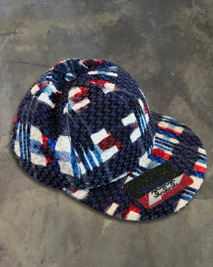 CHANEL 2000'S LOGO APPLIQUÉ FLAT BRIMMED BASEBALL CAP