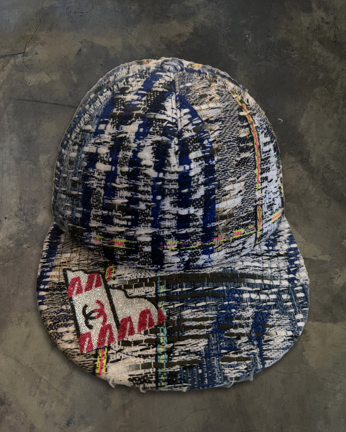 CHANEL TWEED MULTI COLOUR BASEBALL CAP