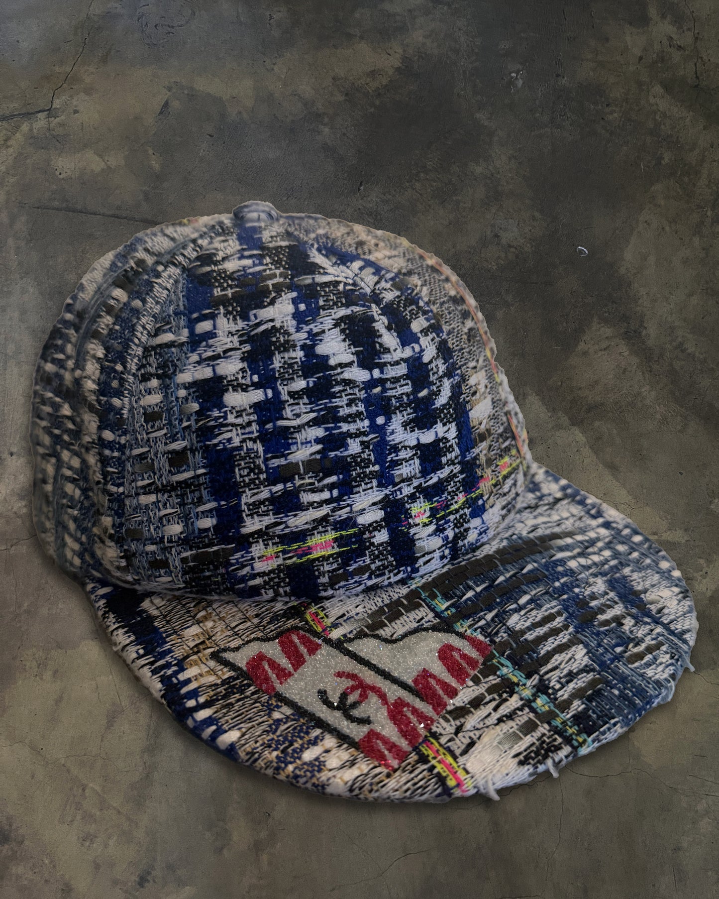 CHANEL TWEED MULTI COLOUR BASEBALL CAP