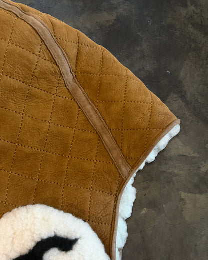 CHANEL 2023 QUILTED SUEDE SHEARLING TRAPPER HAT
