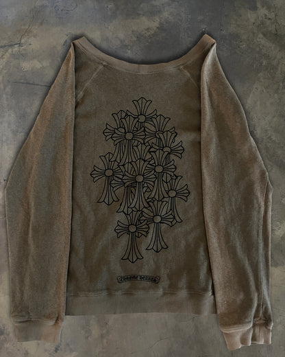 CHROME HEARTS CEMETERY CROSS CREWNECK