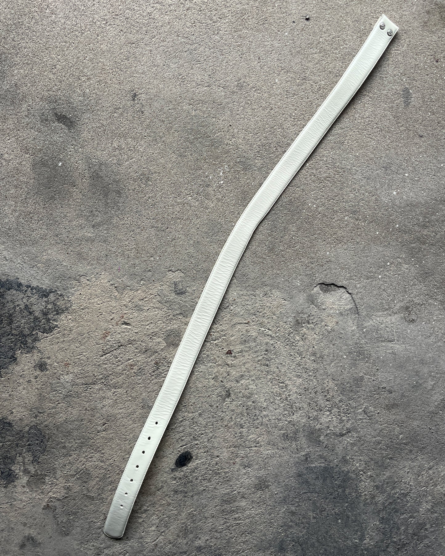 CHROME HEARTS WHITE LEATHER BELT STRAP